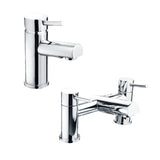 Round Mono Basin Mixer Tap with Choice of Bath Filler or Bath Shower Mixer Tap