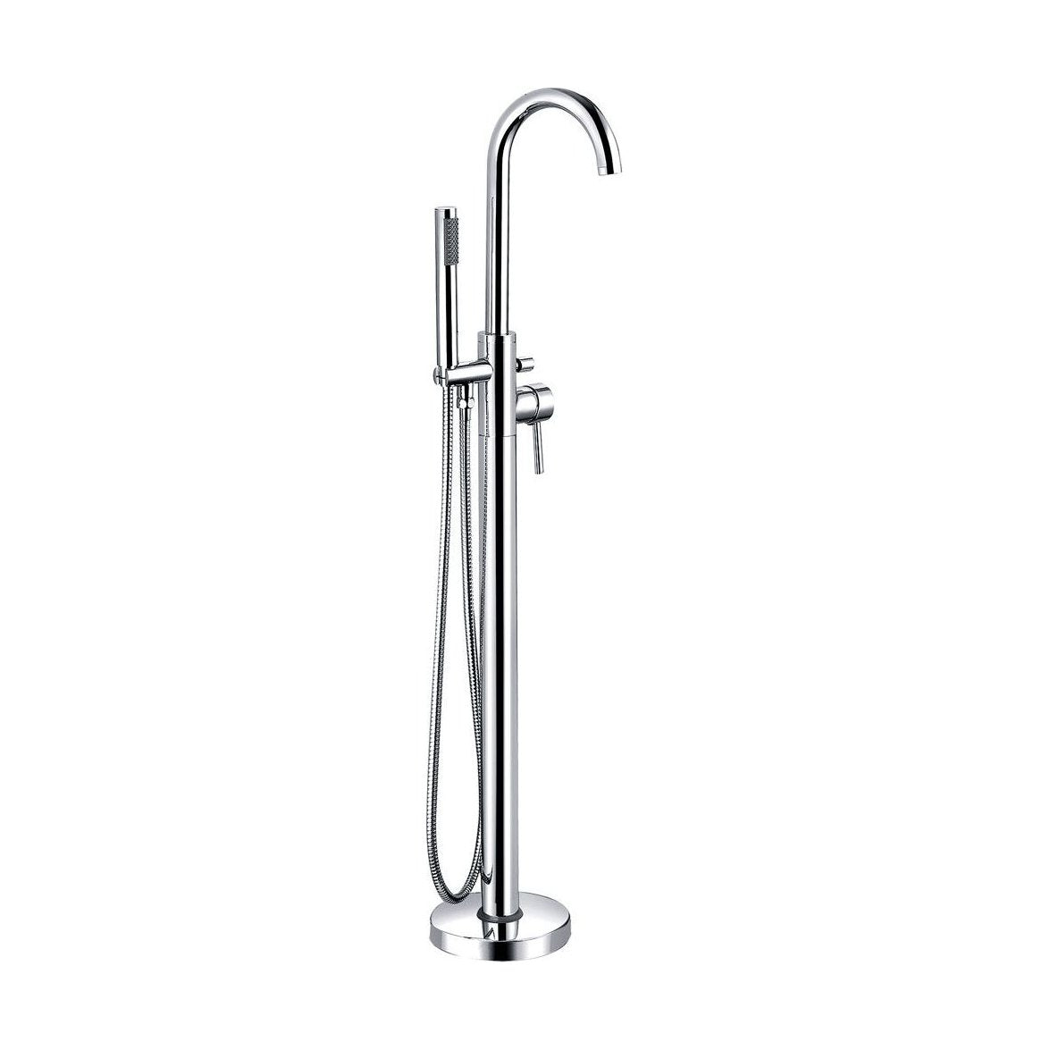 [BTT706] Contemporary Bathroom Bath Tap – Round Lever, 180 x 100mm, Chrome - Cutout