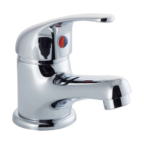 [BTTT001] Contemporary Bathroom Mono Basin Tap – Round Lever, 282 x 180mm, Chrome - Cutout