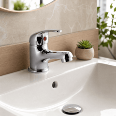 [BTTT002] Standard Single Lever Mono Basin Mixer Tap - Chrome - Lifestyle 3