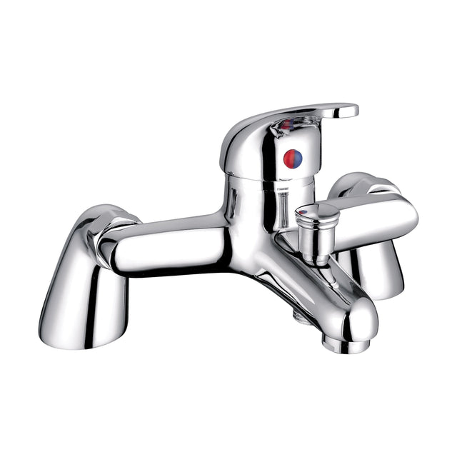 [BTTT004] Standard Deck Mounted Single Lever Bath Shower Mixer Tap - Chrome - Cutout