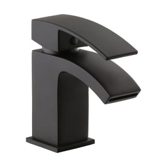 [BTTT1001] Contemporary Bathroom Mono Basin Tap – Square Lever, 275.5 x 140mm, Black - Cutout