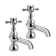 [BTTT106] Traditional Bathroom Bath Pillar Taps - Crosshead Handles - Chrome - Cutout