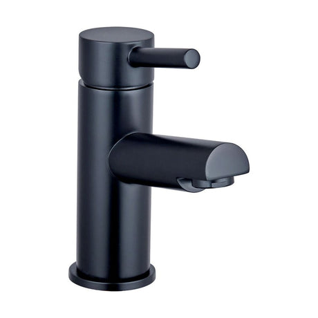 [BTTT1101] Contemporary Bathroom Mono Basin Tap – Square Lever, 274 x 49mm, Black - Cutout