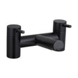 [BTTT1104] Modern Bathroom Round Minimalist Deck Mounted Bath Filler Tap - Black - Cutout