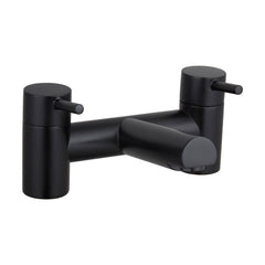 [BTTT1104] Modern Bathroom Round Minimalist Deck Mounted Bath Filler Tap - Black - Cutout
