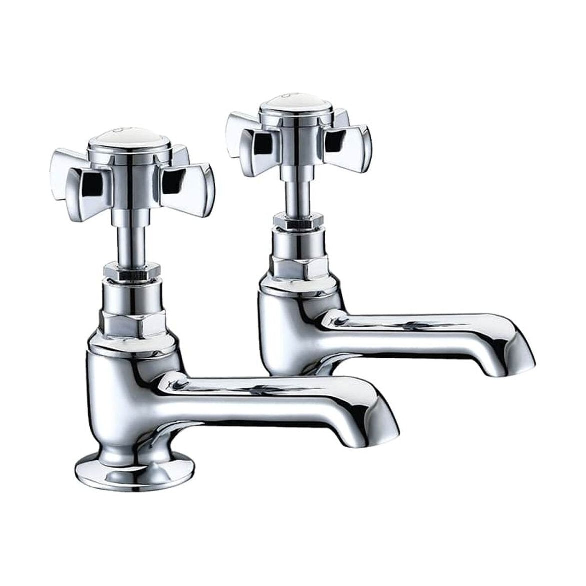 [BTTT201] Traditional Crosshead Basin Pillar Taps - Chrome - Cutout