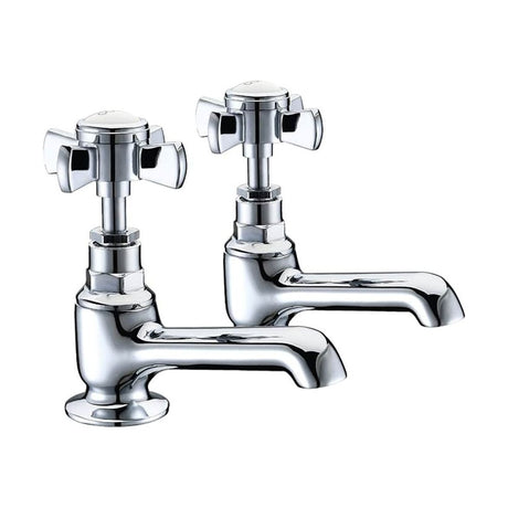 [BTTT201] Traditional Crosshead Basin Pillar Taps - Chrome - Cutout