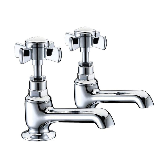 [BTTT206] Traditional Crosshead Bath Pillar Taps - Chrome - Cutout