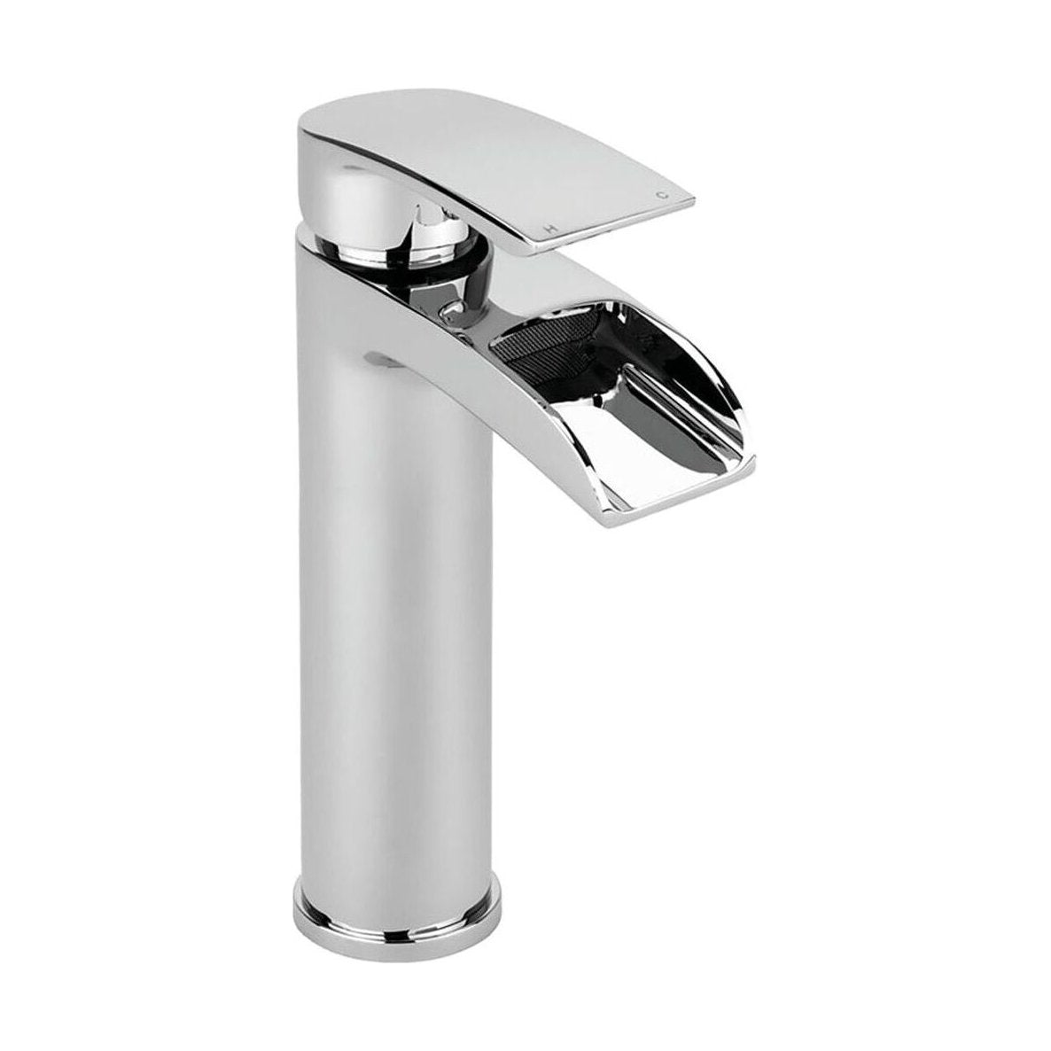 [BTTT303] Contemporary Bathroom Mono Basin Tap – Square Lever, 150 x 92mm, Chrome - Cutout
