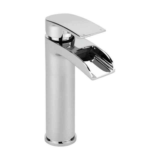 [BTTT303] Contemporary Bathroom Mono Basin Tap – Square Lever, 150 x 92mm, Chrome - Cutout