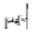 [BTTT304] Modern Bathroom Waterfall Spout Deck Mounted Bath Shower Mixer Tap and Kit - Chrome - Cutout