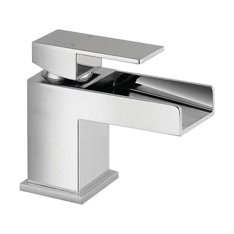 [BTTT401] Contemporary Bathroom Mono Basin Tap – Square Lever, 145 x 85mm, Chrome - Cutout