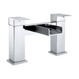[BTTT405] Modern Bathroom Deck Mounted Square Waterfall Spout Bath Filler Tap - Chrome - Cutout