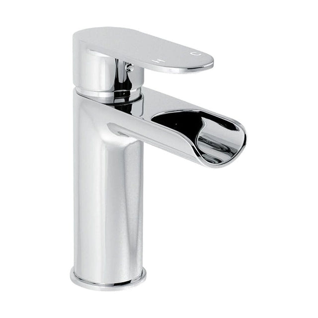 [BTTT502] Contemporary Bathroom Mono Basin Tap – Round Lever, 122 x 58mm, Chrome - Cutout