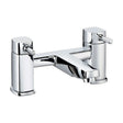 [BTTT605] Contemporary Bathroom Soft Square Deck Mounted Bath Filler Tap - Chrome - Cutout