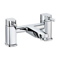 [BTTT605] Contemporary Bathroom Soft Square Deck Mounted Bath Filler Tap - Chrome - Cutout