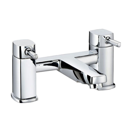 [BTTT605] Contemporary Bathroom Soft Square Deck Mounted Bath Filler Tap - Chrome - Cutout