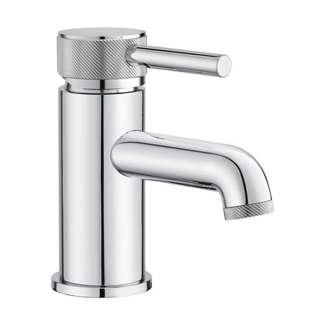 [BTTT750] Round Mono Basin Mixer Tap with Industrial Style Detailing - Chrome - Cutout