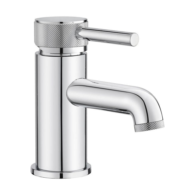 [BTTT750] Round Mono Basin Mixer Tap with Industrial Style Detailing - Chrome - Cutout