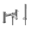 [BTTT752] Round Deck Mounted Bath Shower Mixer Tap with Industrial Style Detailing - Chrome - Cutout