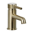 [BTTT770] Round Mono Basin Mixer Tap with Industrial Style Detailing - Brushed Brass - Cutout