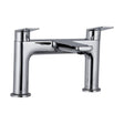 [BTTT853] Contemporary Deck Mounted Bath Filler Tap with Two Lever Handles - Chrome - Cutout
