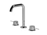 [BTV337P] Penkhull Contemporary 3 Tap Hole Basin Mixer Tap with Minimalist Lever Handles and Waste - Choice of Spout and Colour - Cutout