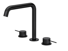 [BTV433P] Penkhull Contemporary 3 Tap Hole Deck Mounted Bath Mixer Tap with Minimalist Lever Handles - Choice of Spout and Colour - Cutout