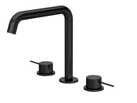 [BTV433P] Penkhull Contemporary 3 Tap Hole Deck Mounted Bath Mixer Tap with Minimalist Lever Handles - Choice of Spout and Colour - Cutout