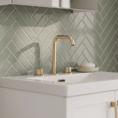 [BTV837P] Penkhull Contemporary 3 Tap Hole Basin Mixer Tap with Minimalist Lever Handles and Waste - Choice of Spout and Colour - Lifestyle 1