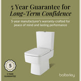 Modern White Semi Flush-to-Wall Toilet and Cistern – 610mm