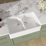 Fireclay Double Bowl Stepped Weir Butler Sink - Multiple Styles Available