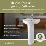 Modern White Round Bathroom Basin with Choice of Pedestal - 500mm