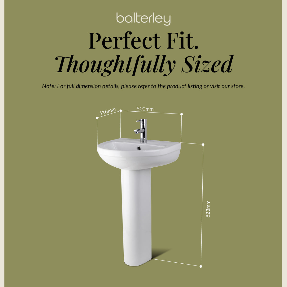 Modern White Round Bathroom Basin with Choice of Pedestal - 500mm