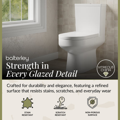 Modern White Semi-Flush to Wall Bathroom Toilet Pan & Cistern – 380mm