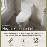 Modern White Semi-Flush to Wall Bathroom Toilet Pan & Cistern – 380mm