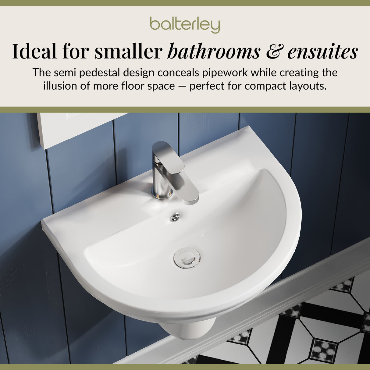 Modern White Round Bathroom Basin with Choice of Pedestal - 500mm