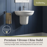 Modern White Round Bathroom Basin with Choice of Pedestal - 500mm