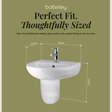 Modern White Round Bathroom Basin with Choice of Pedestal - 500mm
