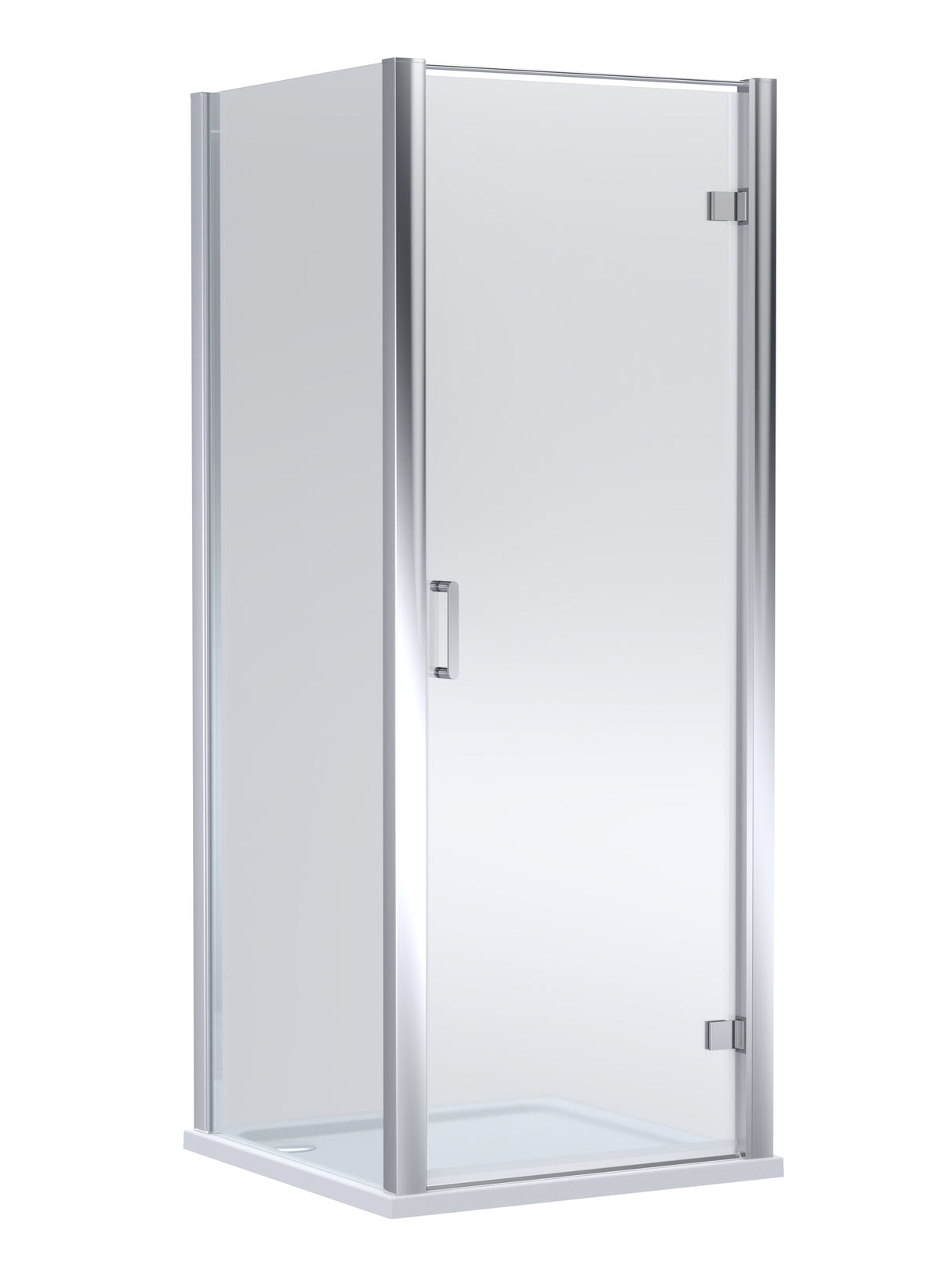 8mm Toughened Safety Glass Hinged Shower Door, Side Panel and Shower Slip Resistant Tray - Choice of Size and Finish