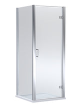 8mm Toughened Safety Glass Hinged Shower Door, Side Panel and Shower Slip Resistant Tray - Choice of Size and Finish