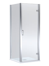 8mm Toughened Safety Glass Hinged Shower Door, Side Panel and Slimline Shower Tray - Choice of Size and Finish