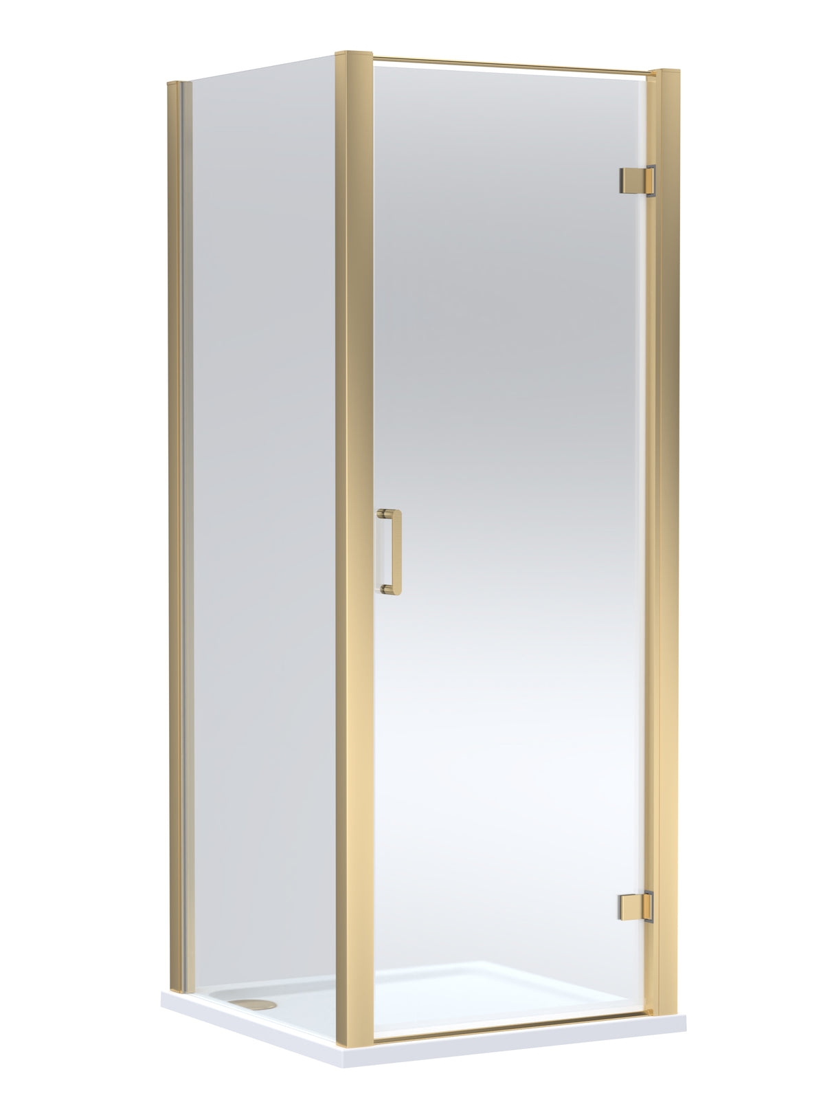 8mm Toughened Safety Glass Hinged Shower Door, Side Panel and Shower Tray - Choice of Size and Finish