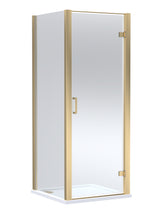 8mm Toughened Safety Glass Hinged Shower Door, Side Panel and Shower Tray - Choice of Size and Finish