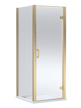8mm Toughened Safety Glass Hinged Shower Door, Side Panel and Shower Slip Resistant Tray - Choice of Size and Finish