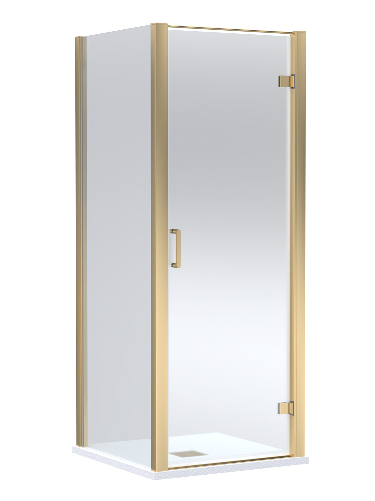 8mm Toughened Safety Glass Hinged Shower Door, Side Panel and Slimline Shower Tray - Choice of Size and Finish