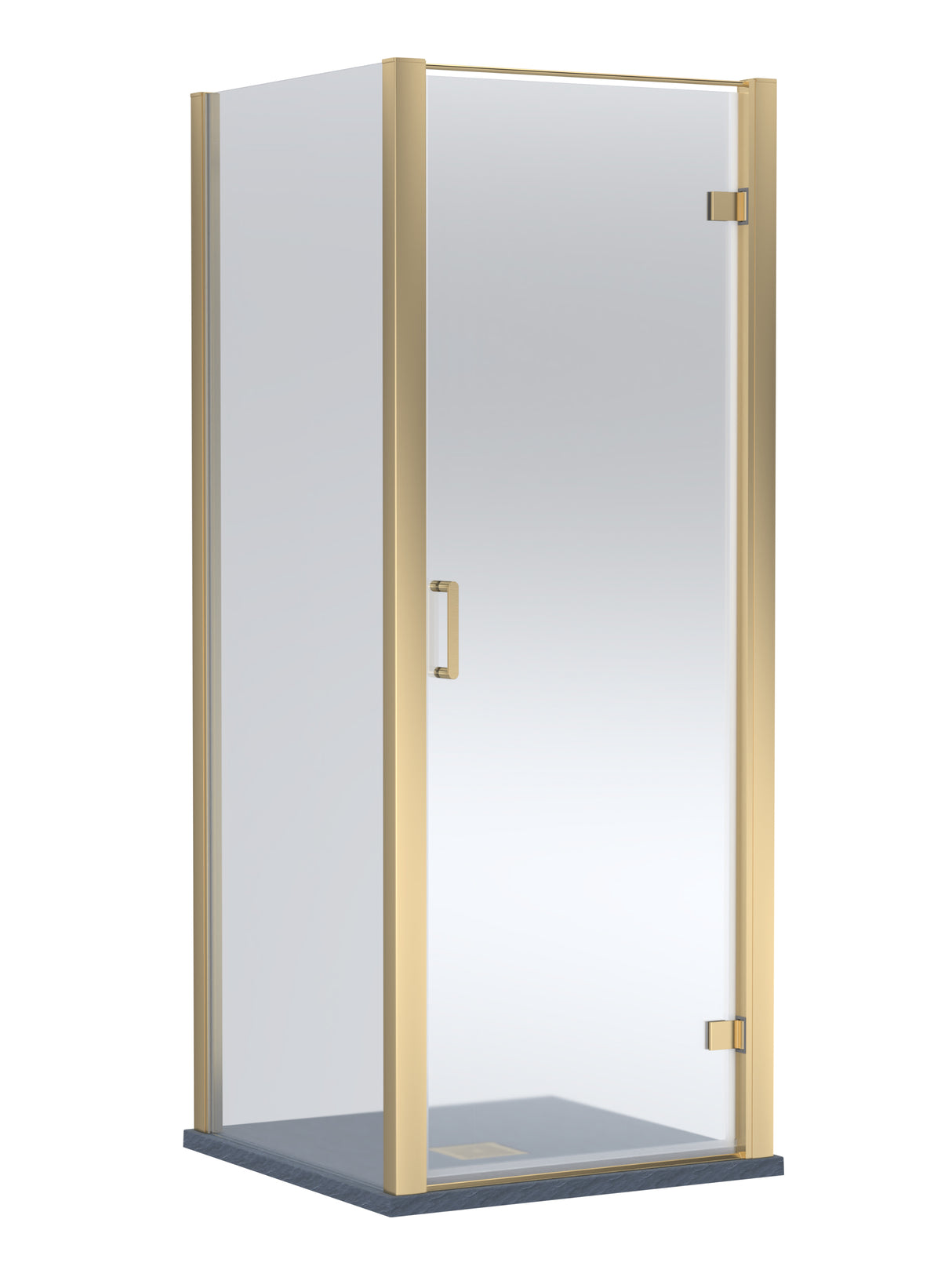 8mm Toughened Safety Glass Hinged Shower Door, Side Panel and Slimline Shower Tray - Choice of Size and Finish