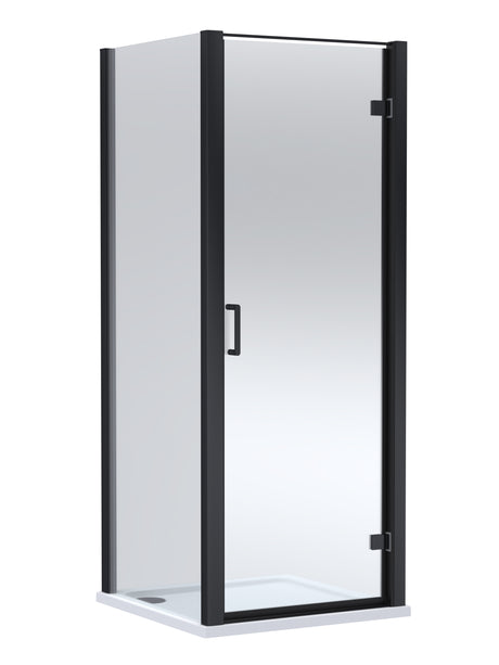 8mm Toughened Safety Glass Hinged Shower Door, Side Panel and Shower Slip Resistant Tray - Choice of Size and Finish