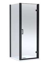 8mm Toughened Safety Glass Hinged Shower Door, Side Panel and Slimline Shower Tray - Choice of Size and Finish